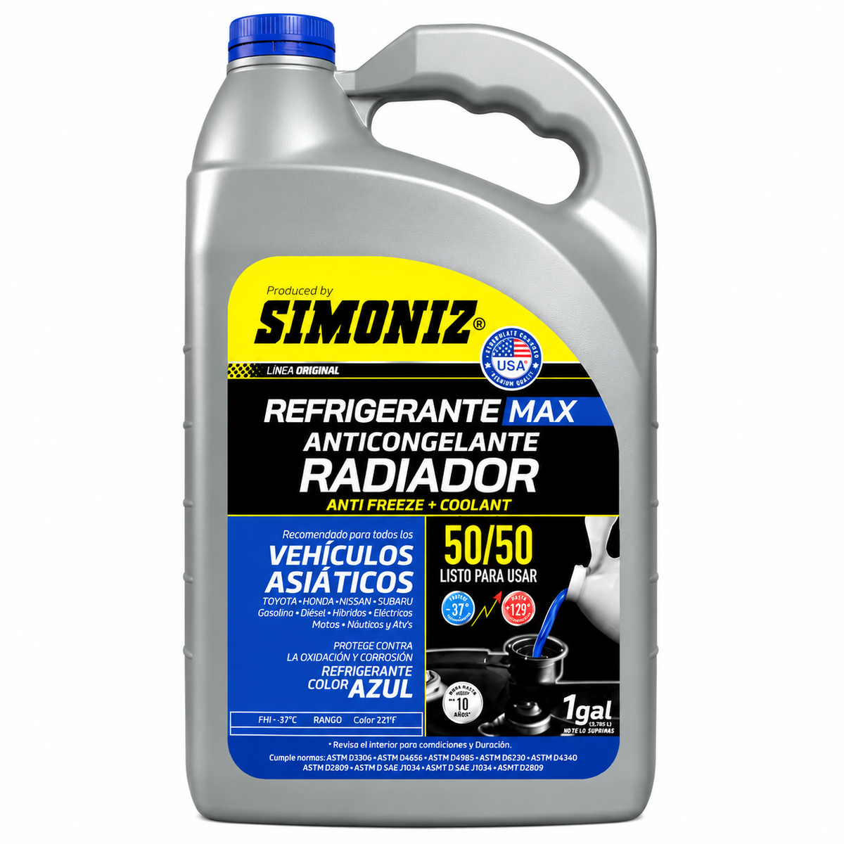 Refrigerante Anticongelante Simoniz 50/50 Azul 4L